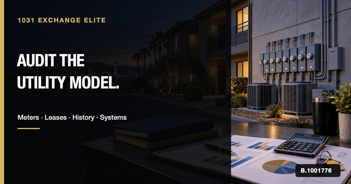 Southern Nevada multifamily property with separate utility meters, mechanical equipment, keys, and an operating review workbook.
